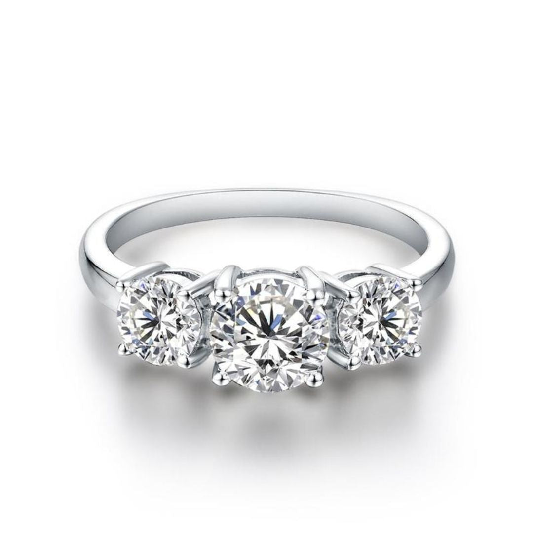 Clare Dreifach Stein Ring | Weißgold 16k